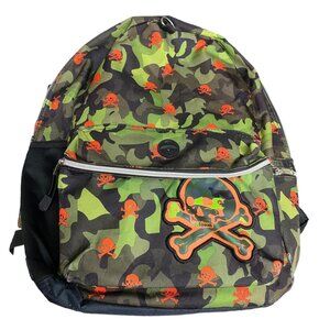 Star Point By Mojo Backpack With 4 Zipper Pockets Camouflage Crossbones Skulls